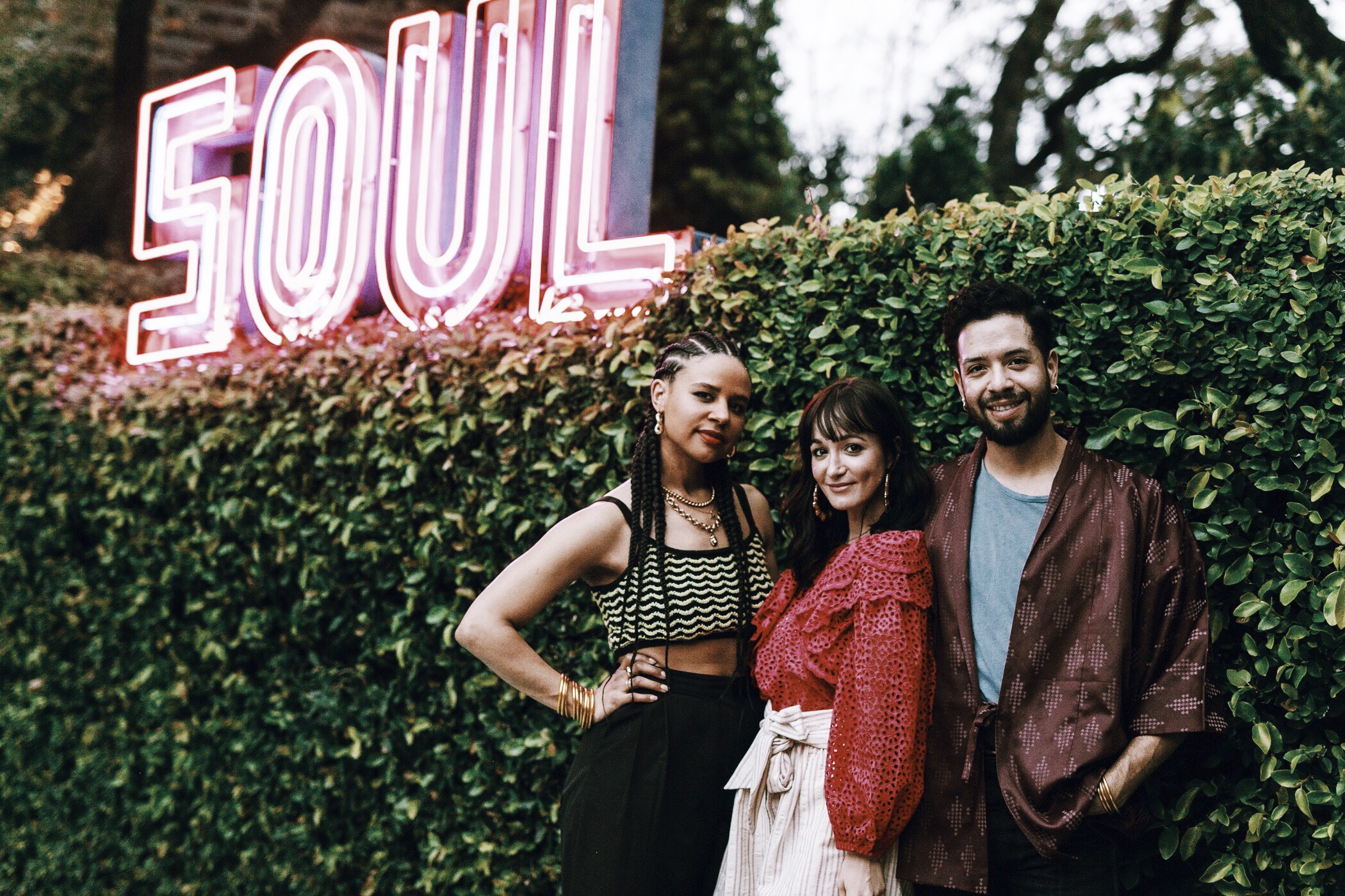  With Taylor of The Simple Sol and Patricio of Twelve Thirty Four Flowers at the Hotel St. Cecilia Soul Pool the first night we arrived. 