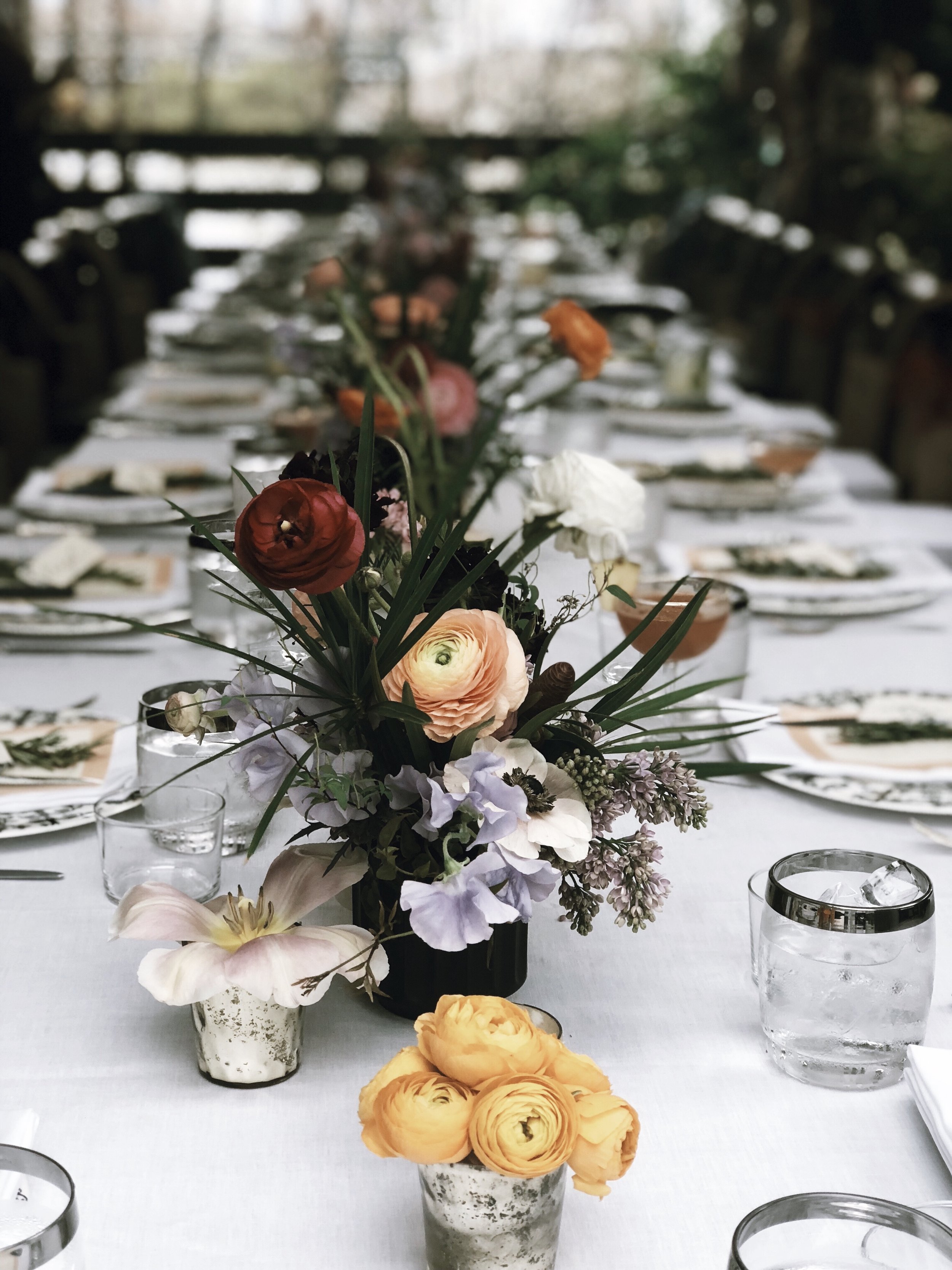  Patricio of Twelve Thirty Four Flowers created stunning arrangements to outfit the terrace dinner tablescape. 